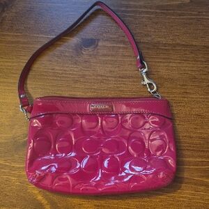 Coach Fuchsia Patent Leather Wristlet